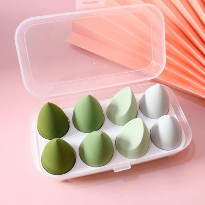 couleur 8 pièces avec boîte Mode Maquillage Cosmétique Feuilletée Éponge Douce Gourde Goutte D'eau Beauté Oeu