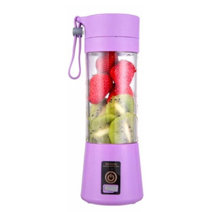 Blender,Mini mélangeur électrique Portable,robot alimentaire,Smoothie,mélangeur de jus,Rechargeable par USB,380ml - Type Violet