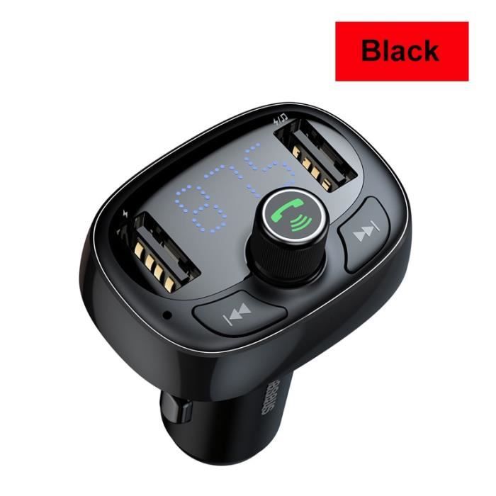 Accessoire audio - vidéo,Baseus – transmetteur FM Bluetooth mains libres pour voiture, Kit Audio lecteur MP3 avec - Type Black