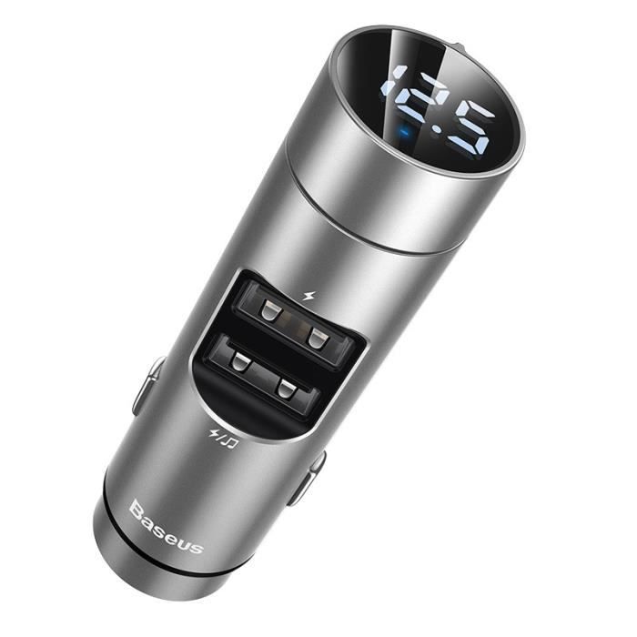 Accessoire audio - vidéo,Baseus transmetteur-récepteur Audio FM pour voiture, modulateur sans fil Bluetooth 5.0, - Type Silver
