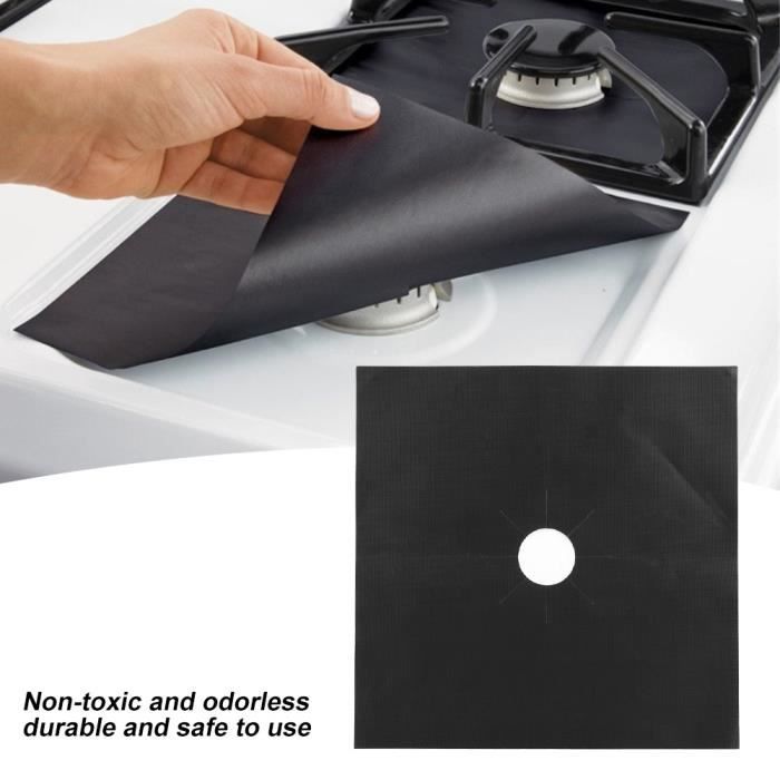 4pcs Plaque de cuisson à gaz universel Protection d'écran, Protection Cuisinière à gaz plaque de cuisson réutilisable HB057
