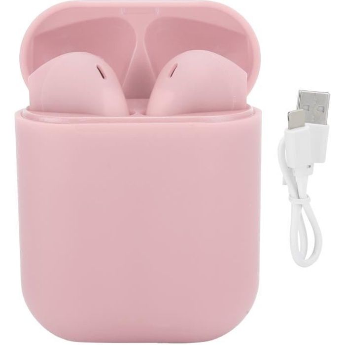 ARAMOX Casque intra-auriculaire Écouteurs Sans Fil TWS Bluetooth 5.0 Casque de Contrôle Tactile avec Étui de Chargement(Rose )