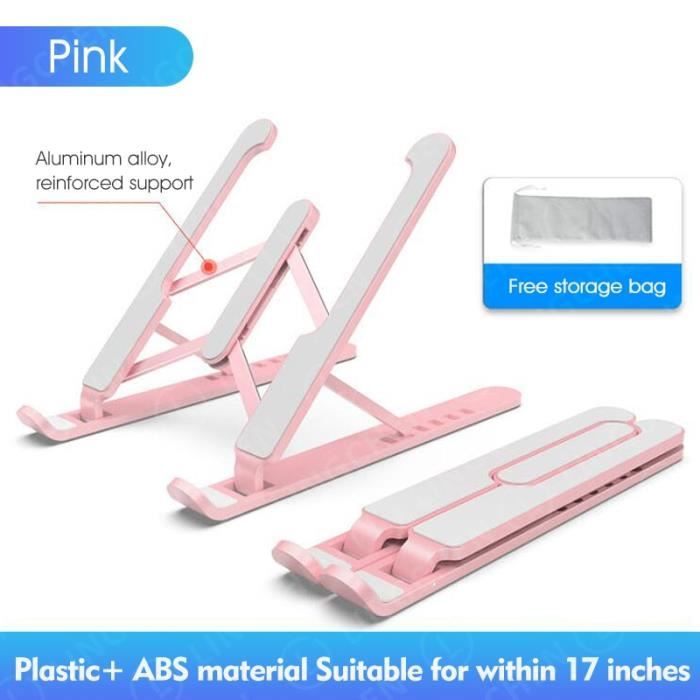 Accessoires tablettes,Support de refroidissement pliable pour Macbook Pro,base de soutien d'ordinateur portable - Type Rose