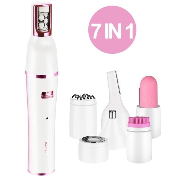 Epilateur électrique,Épilateur électrique 7 en 1,pour femme,pour visage,sourcils,menton et lèvres
