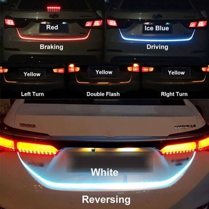 120cm voiture-style clignotant jaune led coffre bande Lumineuse pour voiture Queue coffre led Hayon bande fla
