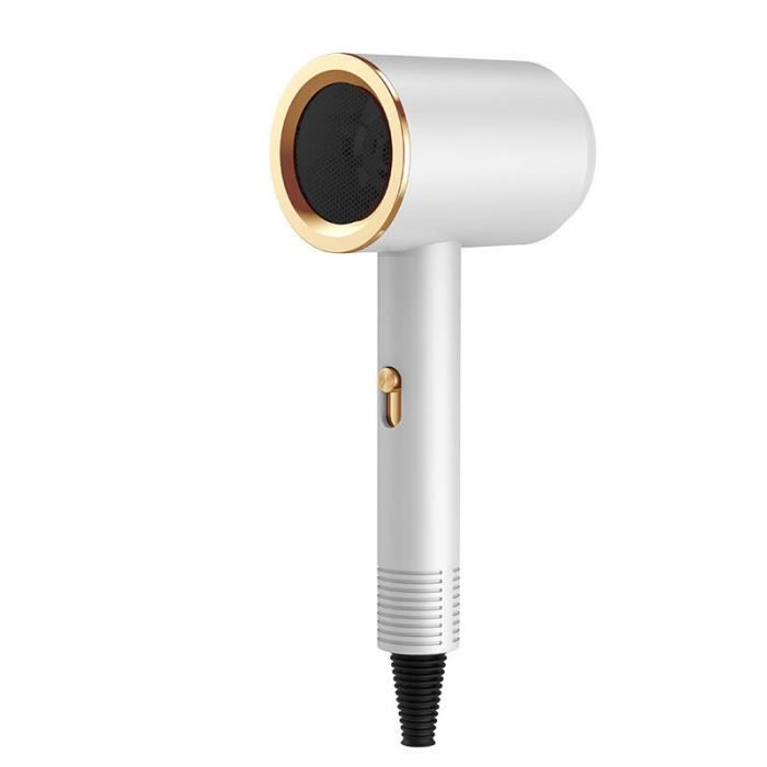 Sèche-cheveux,Sèche-cheveux à Air chaud et rafraîchissant, appareil électroménager à haute puissance à lumière bleue- White-gold-EU
