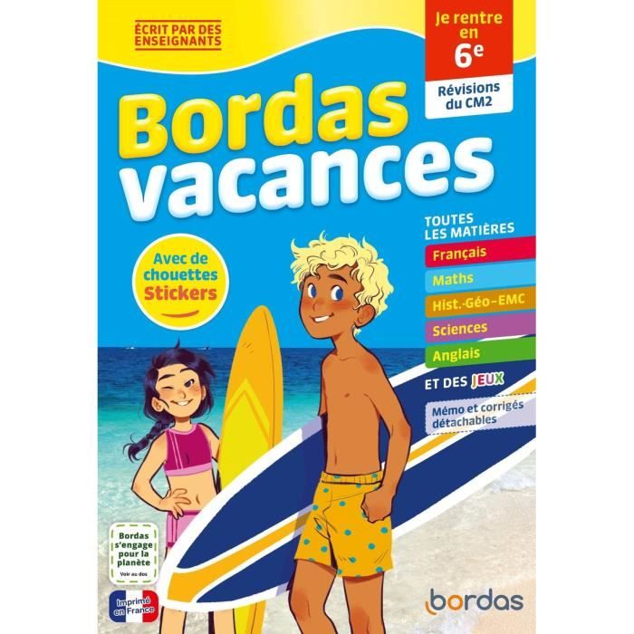 Bordas - Bordas Vacances - Je rentre en 6e - Cassagnade Christophe 275x190