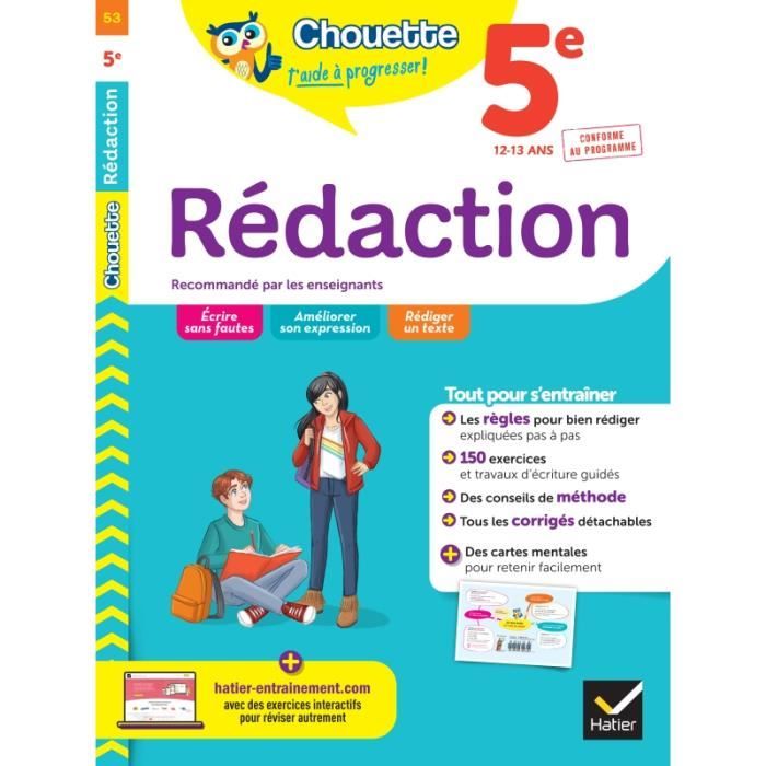 Rédaction 5e - cahier de révision et d'entraînement