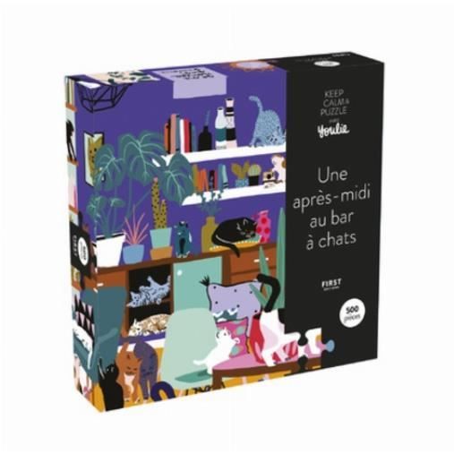 Coffret Puzzle Une après-midi au bar à chats