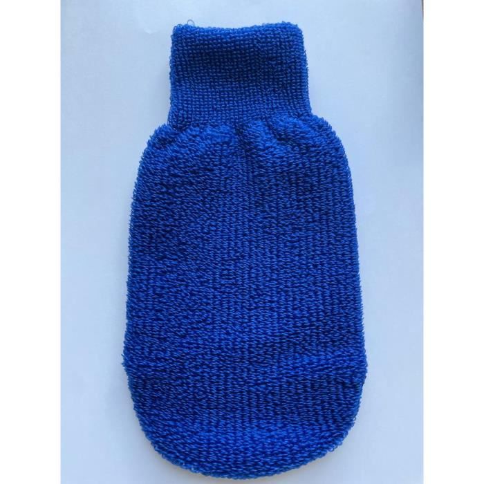 Gant de savonnage bleu