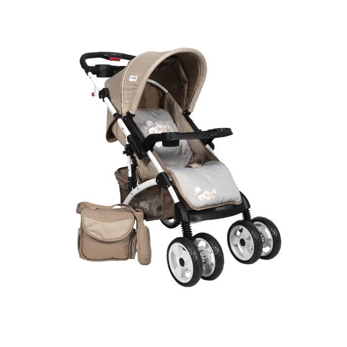 Poussette Reversible + Sac - mon bebe - Beige