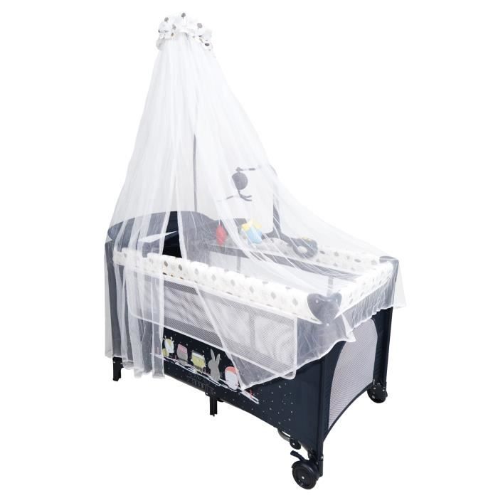 lit parc p612-bis- mon bébé - Bleu marine
