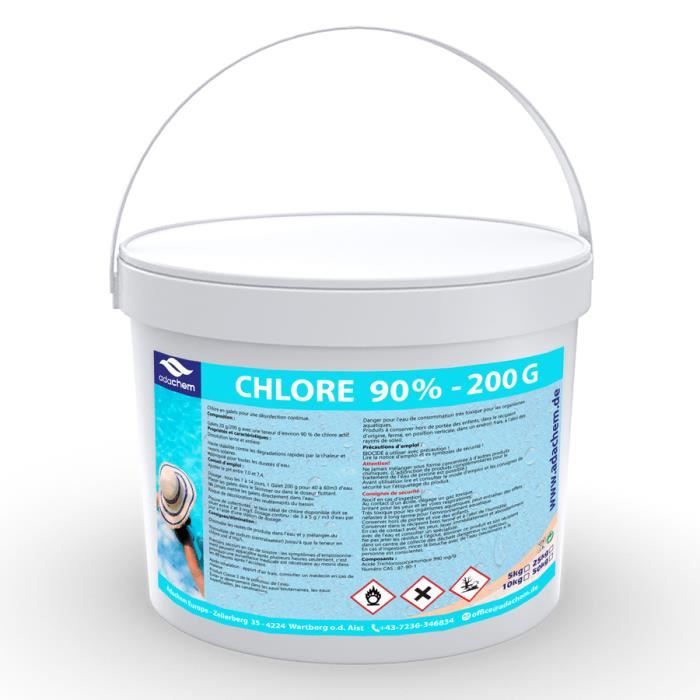 CHLORE 90% GALET 200G - 5kg