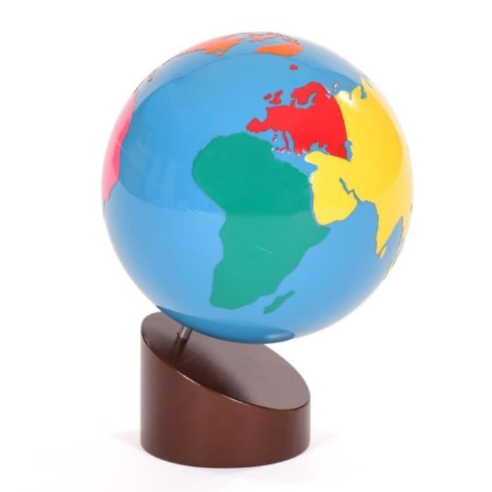 Globe coloré des continents
