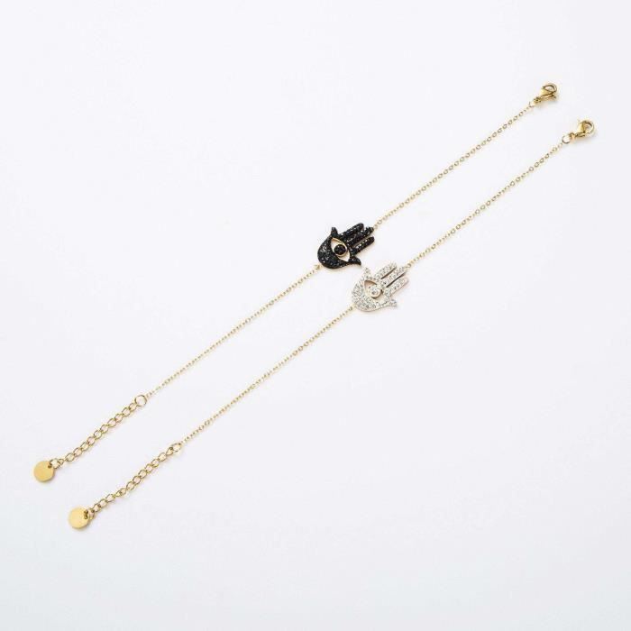 Bracelet chaine - Doré & Noir