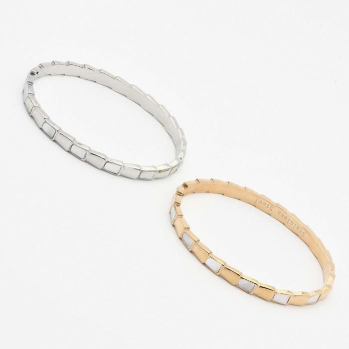 Bracelet Acier Inoxydable Nacre - Argent