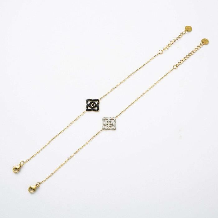 Bracelet Chaine Acier Inoxydable - Doré & Noir