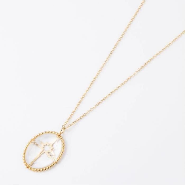 Collier court étoile transparent