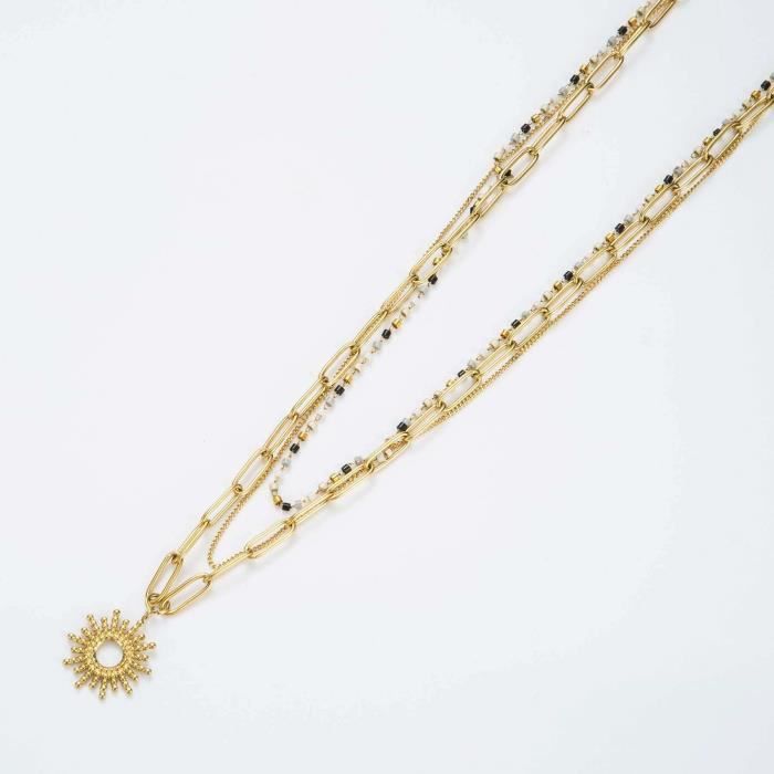 Collier multirang en acier - Modèle n°5