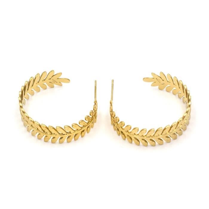 Boucles d'oreilles acier Créole - Doré