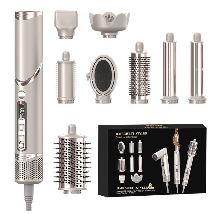 Brosse Soufflante 8-en-1 - ROSEDOES - Sèche-cheveux électrique - 1600W - 3 températures - Accessoires inclus