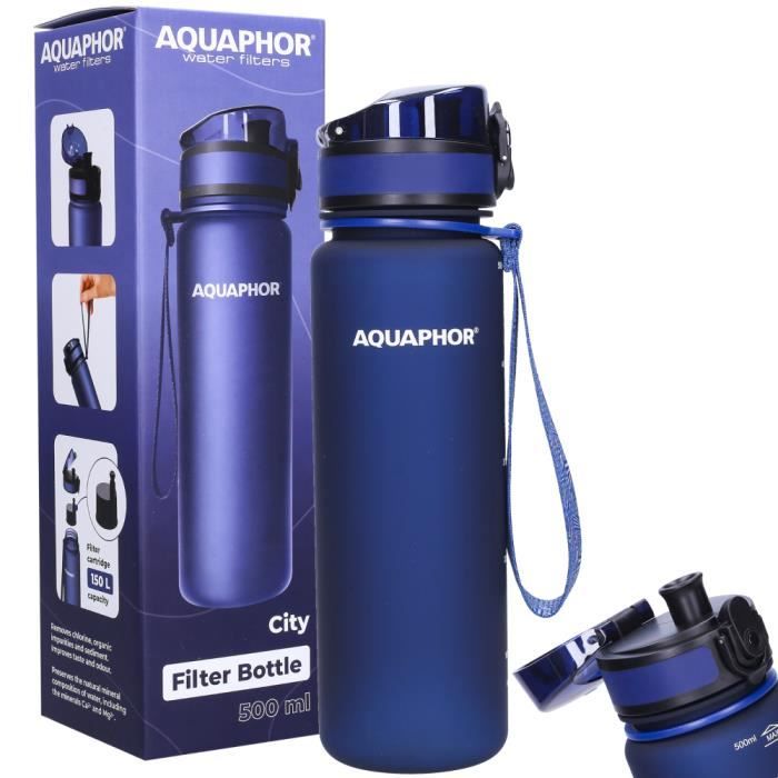 Aquaphor City Bouteille de filtration 0,5L bleu marine