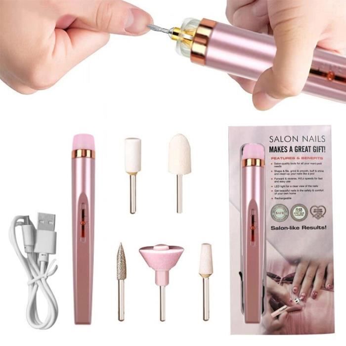 Ponceuse à ongles électrique Machine de manucure avec stylo d39art léger pour enlever le Gel expédition rapide en Spray rose gold