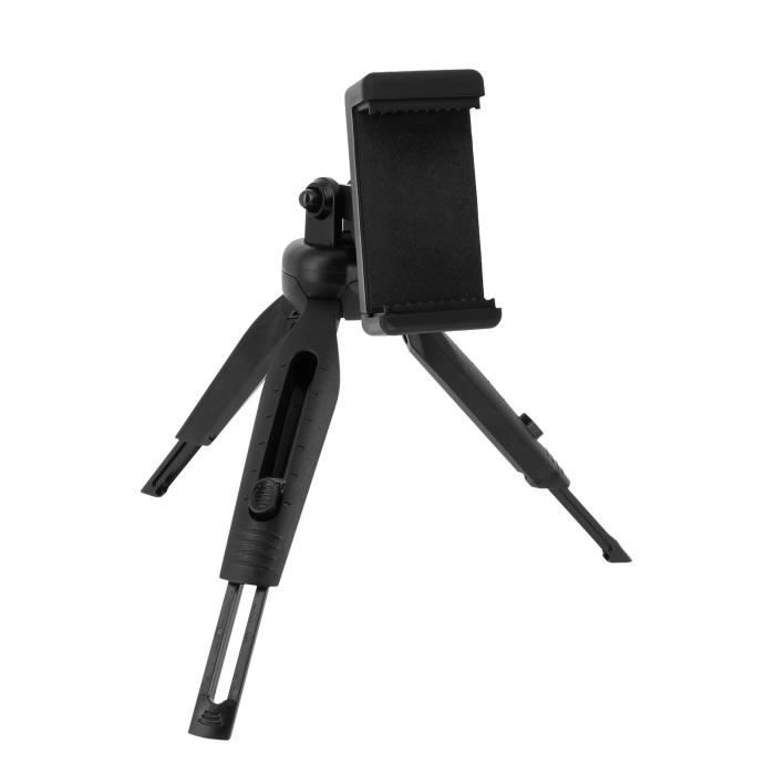 Trépied Smartphone AVIZAR - Mini Mode Portrait et Paysage - Tête orientable à 180° - Noir