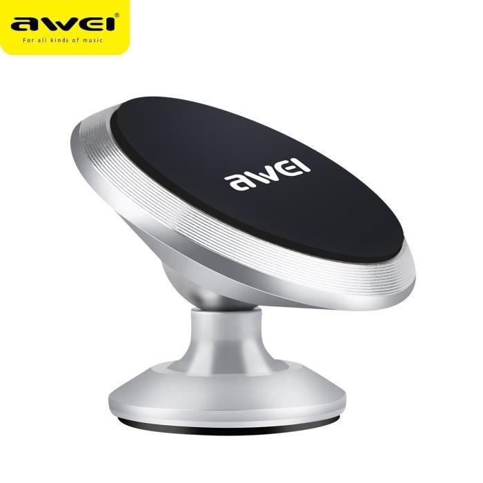 Support téléphone magnétique voiture AWEI X6 autocollant – support magnétique puissant avec rotation 360° – iPhone, Smartphones