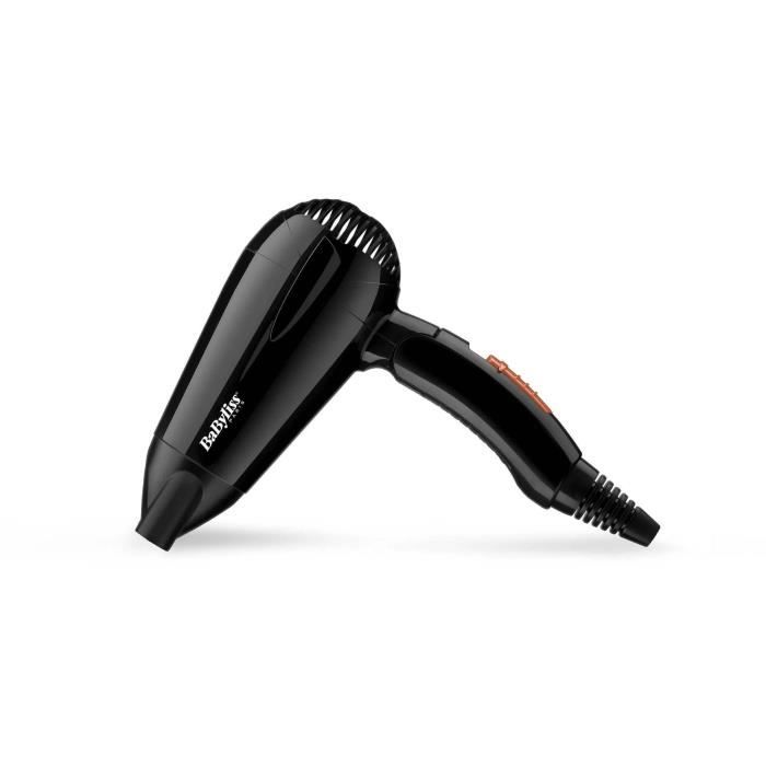 Sèche-Cheveux - BaByliss - 5344E - Compact Léger avec poignée pliante, 2000W,  2 combinaisons températures / vitesses, Concentrateur