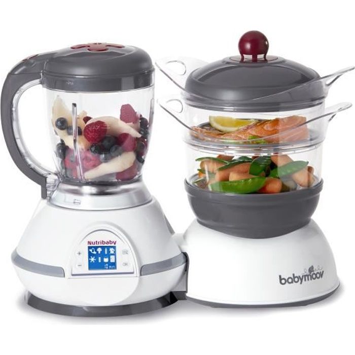 Babymoov Robot culinaire Nutribaby Classic Blanc et gris 1500 ml