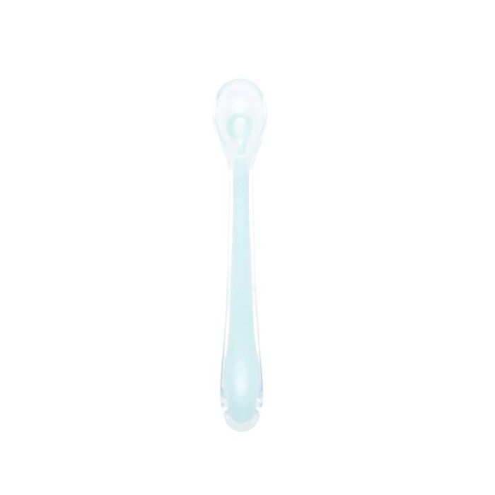 BABYMOOV Cuillère en silicone pour bébé 1er âge, ergonomique, sans BPA, bleue