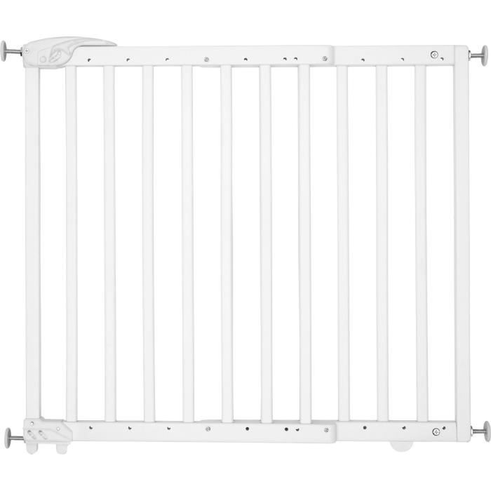 Badabulle Barrière de Sécurité Deco Pop - Barrière Extensible pour Ouverture de 63 à 106cm - Fixation Vis, Blanc