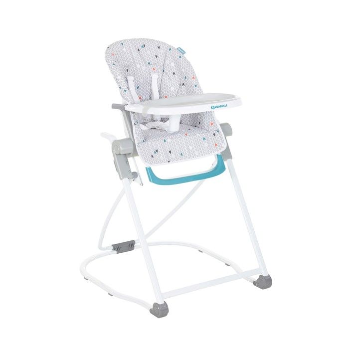 BADABULLE Chaise Haute Compacte Chevrons Grise