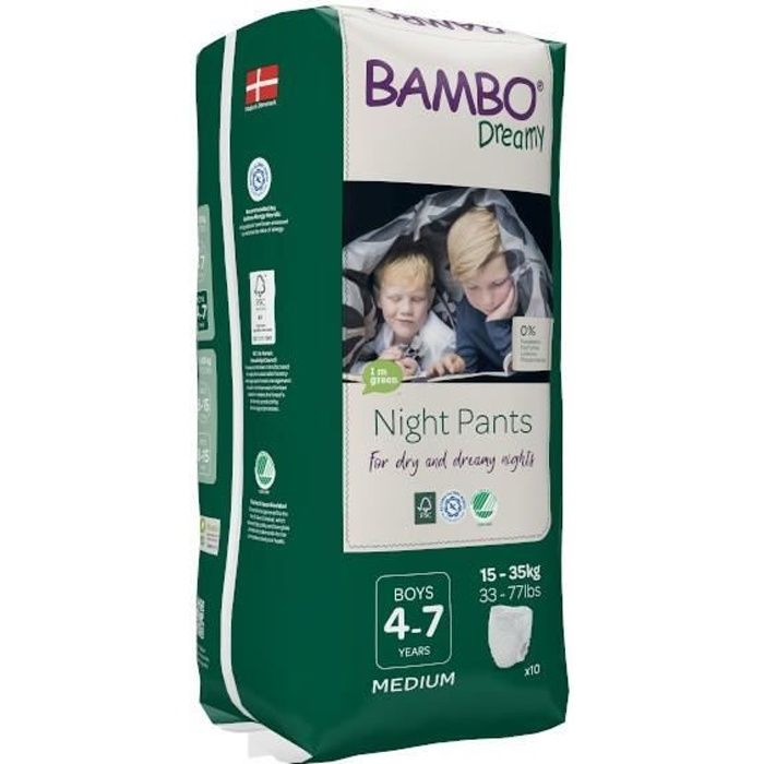 Bambo Nature Dreamy Couche de Nuit 15-35 kg Boy 10 unités
