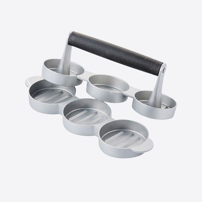 Presse à hamburger - BARBECOOK - 6.8 cm - Mini presse - Forme parfaite - 3 burgers simultanément