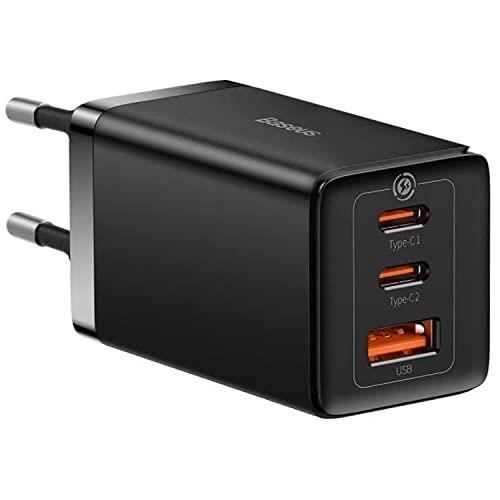 BASEUS GAN5 PRO WALL CHARGER 2XUSB-C + USB, 65W (BLACK) CCGP120201