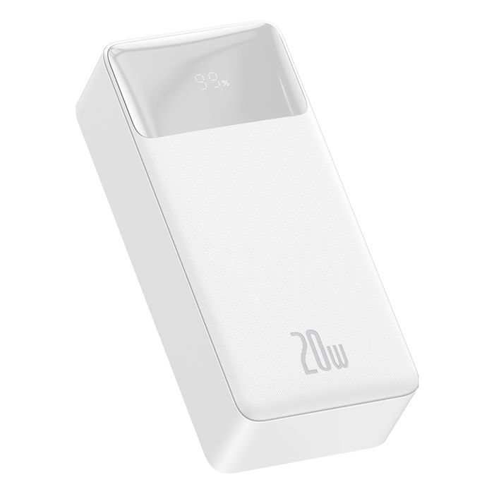 BASEUS BIPOW POWERBANK WITH DISPLAY, PD, 30.000MAH, 20W - WHITE PPBD05
