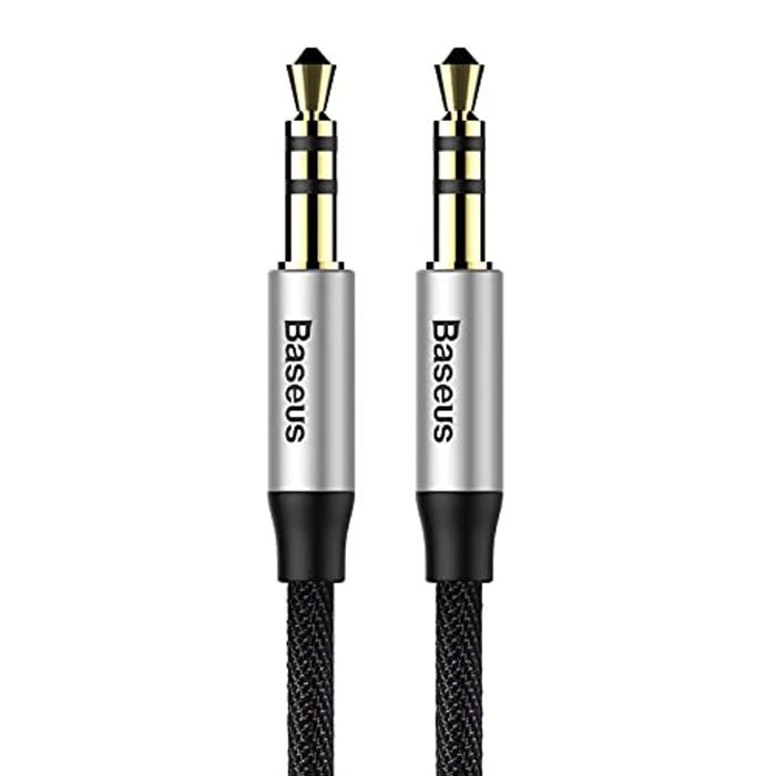 Audio Cable Mini Jack 3 5mm AUX Baseus Yiven 1m (black & silver)