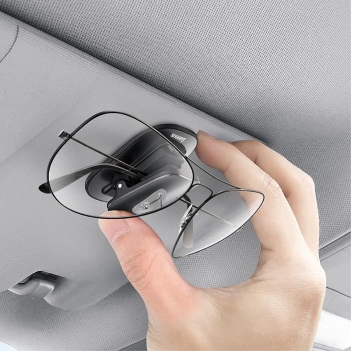 Support de lunettes de voiture Baseus, porte-lunettes pour pare-soleil, clip organisateur universel pour lunettes – Noir
