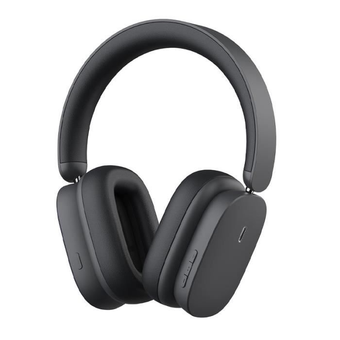Casque Bluetooth BASEUS Bowie H1 avec Réduction Active du Bruit 40dB (Gris)