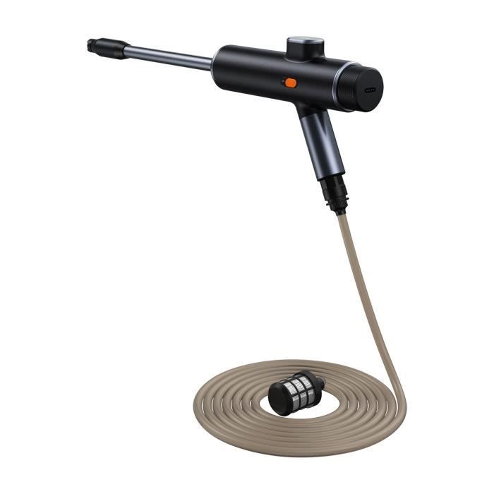 Baseus Pistolet à eau Voiture Laveur Nettoyeur Haute Pression Avec Pistolet à eau + Conduite d'eau + Buse+Seau + Pot Noir