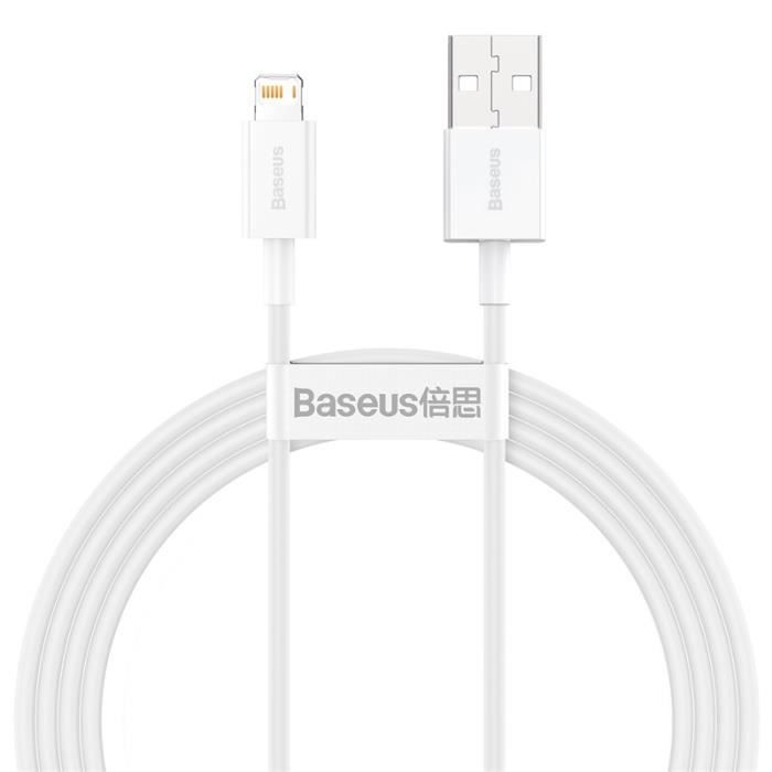 BASEUS 1,5m câble de données de charge rapide 2.4A compatible avec iPhone,blanc
