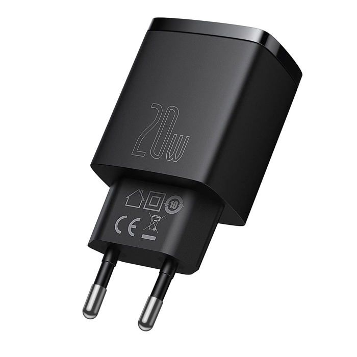 Chargeur pour téléphone mobile BASEUS CCXJ-B01 Type-C et USB 20W Noir