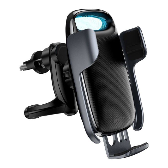 Support Chargeur Qi Voiture Smartphone, Fixation Grille d'aération, Chargeur à induction 15W