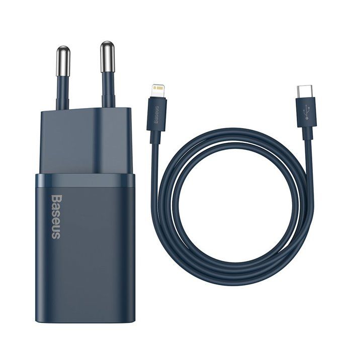 Chargeur pour téléphone mobile BASEUS Super Si Type-C 20W bleu Avec Câble Type-C à iP 1m