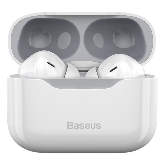 Ecouteur bluetooth BASEUS SIMU S1 ANC Réduction de bruit TWS blanc