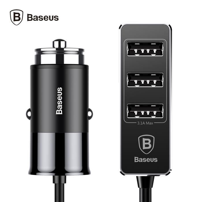 Chargeur Allume Cigare 4 USB, Baseus [CCTON-01] [Patulous 5V/5.5A Max Quick charge] Chargeur voiture 4 ports USB, Finition Métal,