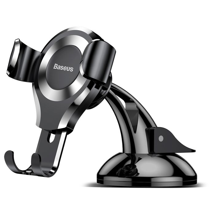 Support de Voiture - Baseus - Osculum - Universel - Gravité - Ventouse Noir/Argent