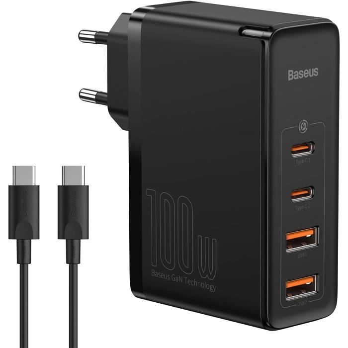 Baseus 100W Chargeur USB C, 4 Ports Power Delivery